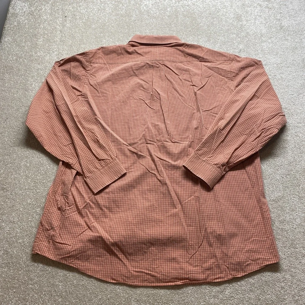 LL Bean‎ Shirt Mens XL Tall Orange Plaid Button Down Pocket Casual Outdoors